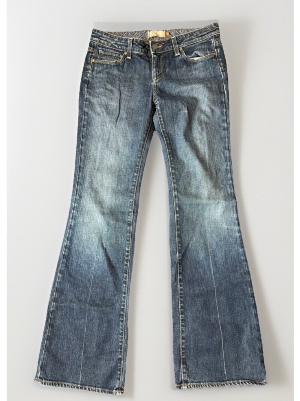PAIGE Laurel Canyon Jeans Womens 29 Bootcut Flare Blue Stretch Denim